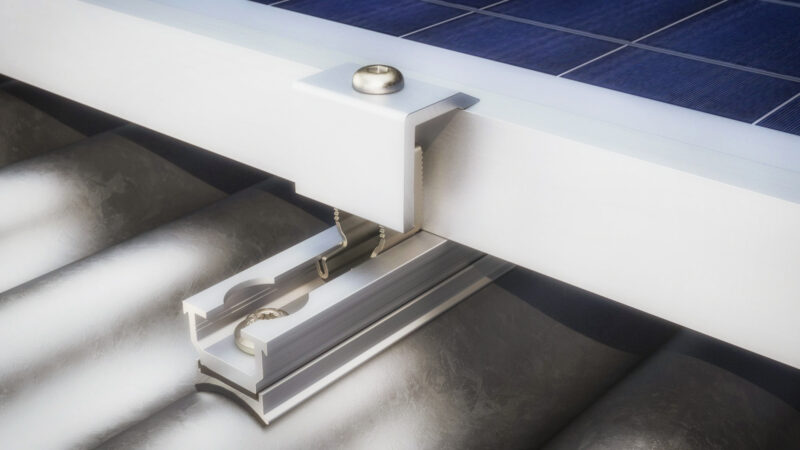 Produktvisualisierung Metasole Wellblech Artikelrendering - Rendering of Solar mounting systems